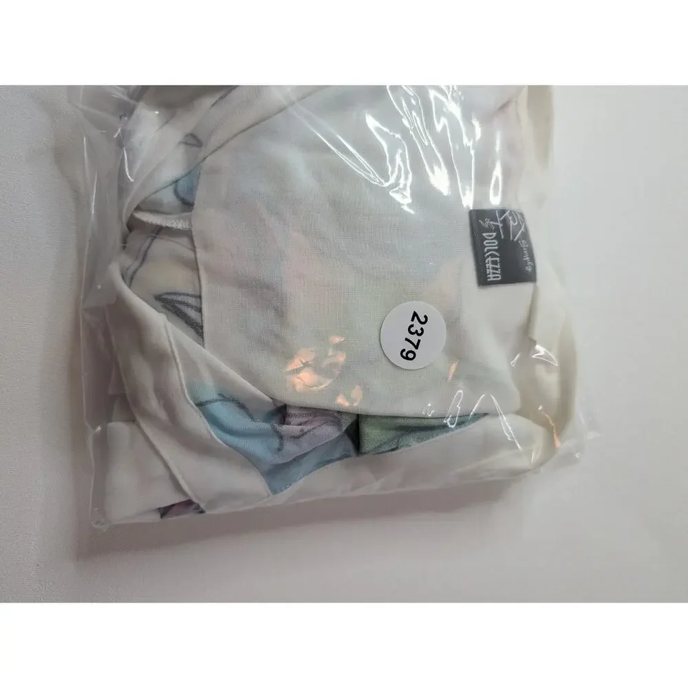 Simply Art by Dolcezza Floral Button-Up 3/4 Roll Up Sleeve Blouse Size M - Picture 10 of 10